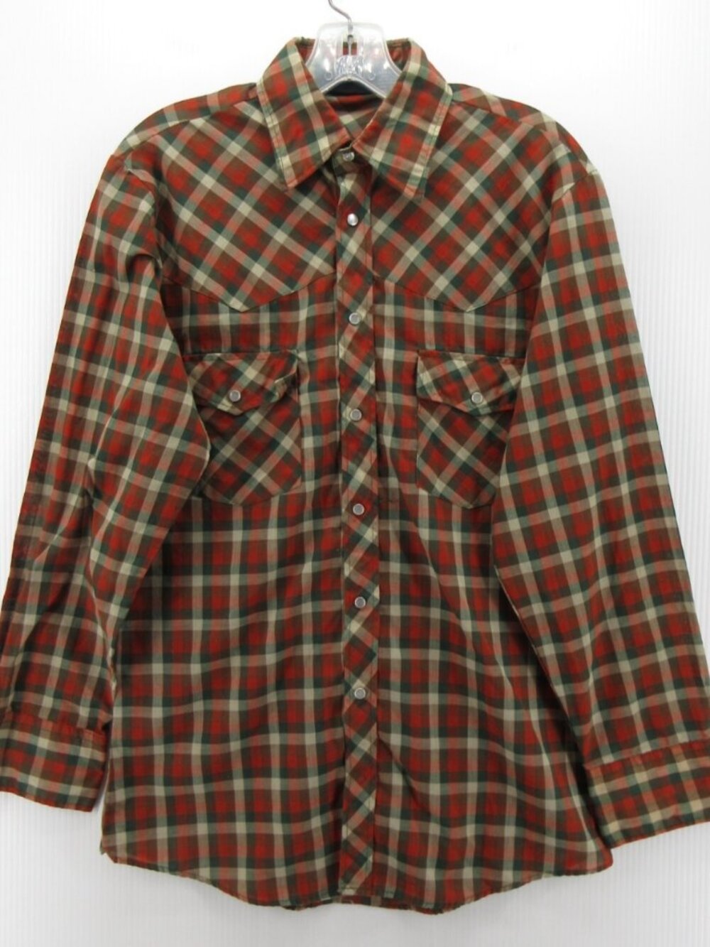 VINTAGE Big Yank Shirt Small Western Pearl Snal Plaid Cowboy Rodeo